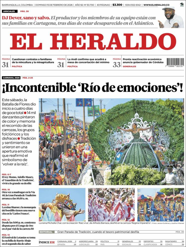 Portada de El Heraldo (Colombia)