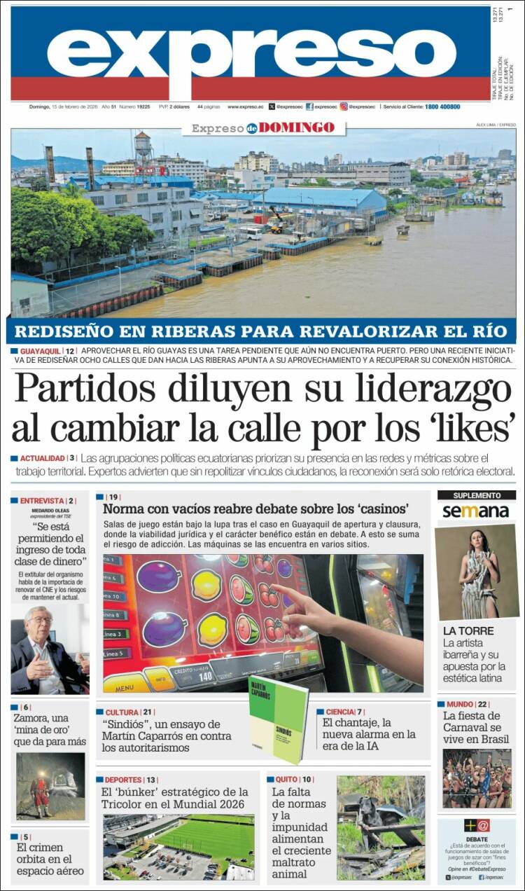 Portada de Expreso (Ecuador)