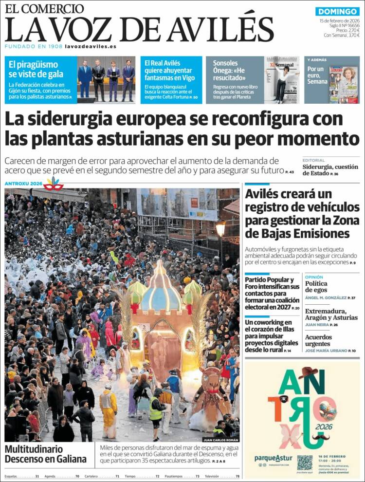 Portada de El Comercio - Avilés (Spain)