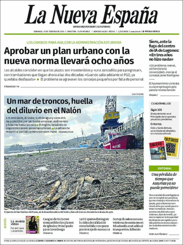 Portada de La Nueva España (Spain)