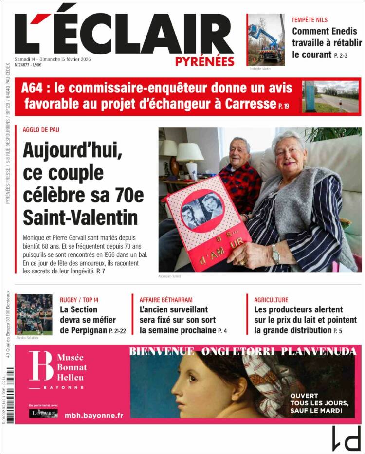 Portada de L'Eclair des Pyrénées (Francia)
