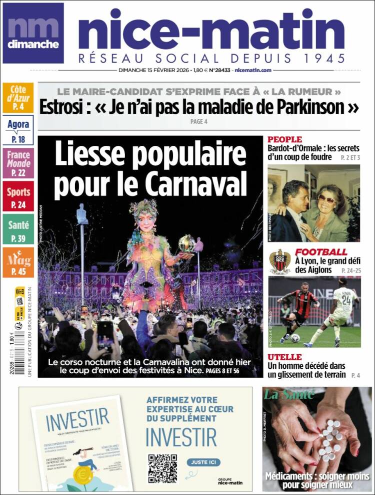 Portada de Nice-Matin (Francia)