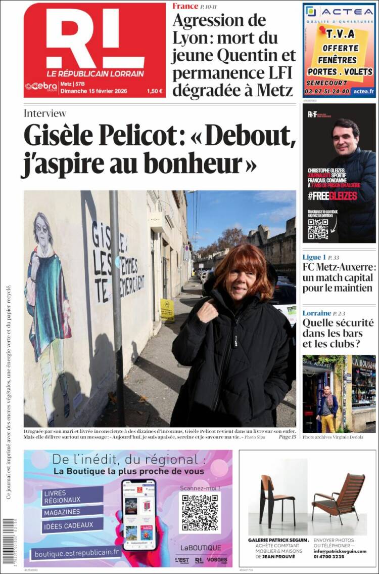 Portada de Le Republicain Lorrain (Francia)