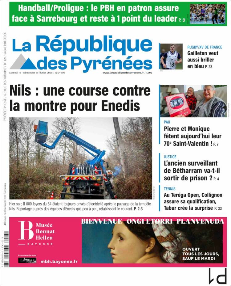 Portada de La République des Pyrénées (Francia)