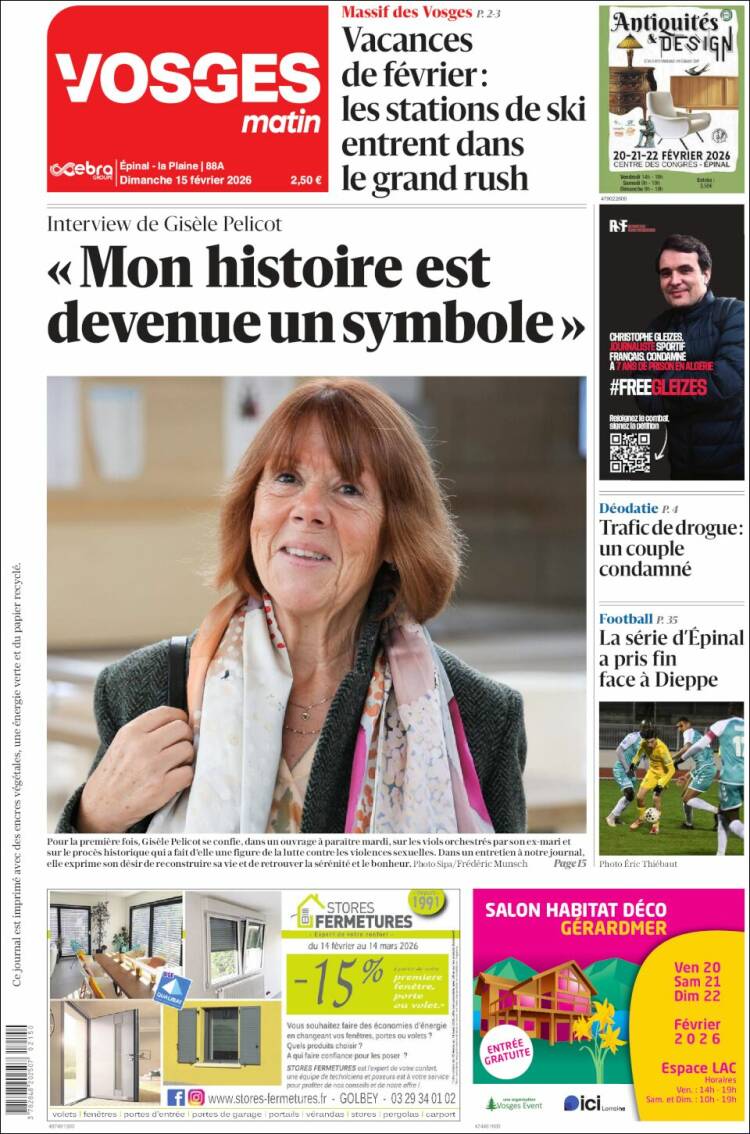 Portada de Vosges Matin (Francia)