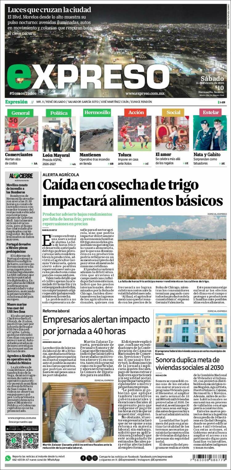 Portada de Expreso (M&eacute;xico)