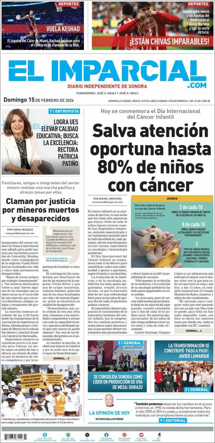 Portada de El Imparcial (M&eacute;xico)