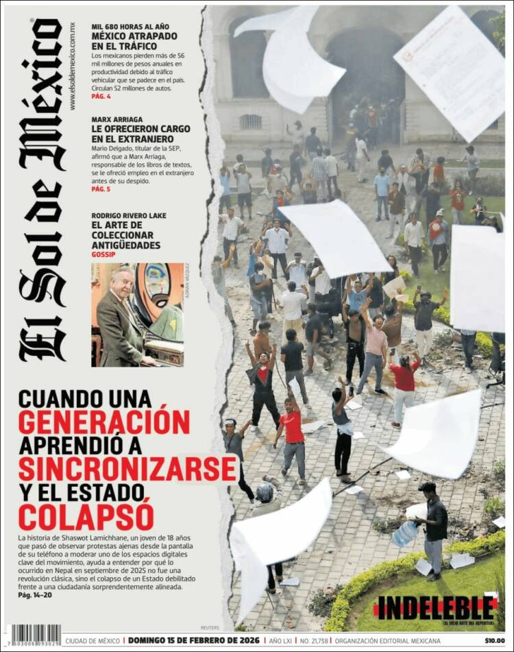 Portada de El Sol de México (M&eacute;xico)