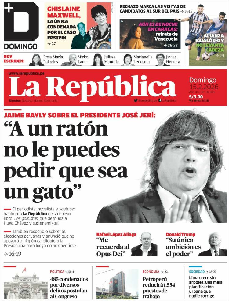 Portada de La Republica (Per&uacute;)