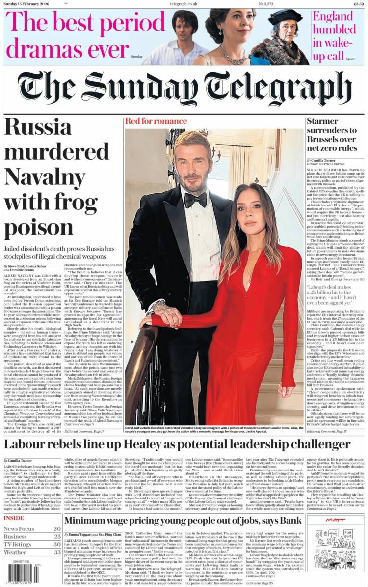 Portada de Daily Telegraph (Reino Unido)