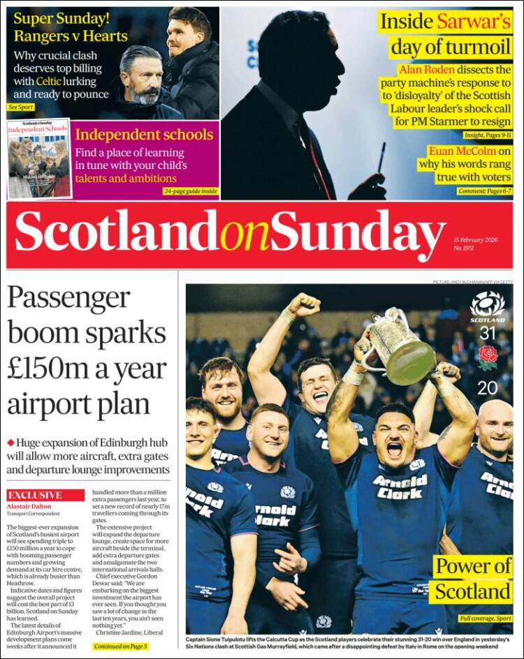 Portada de The Scotsman (Reino Unido)