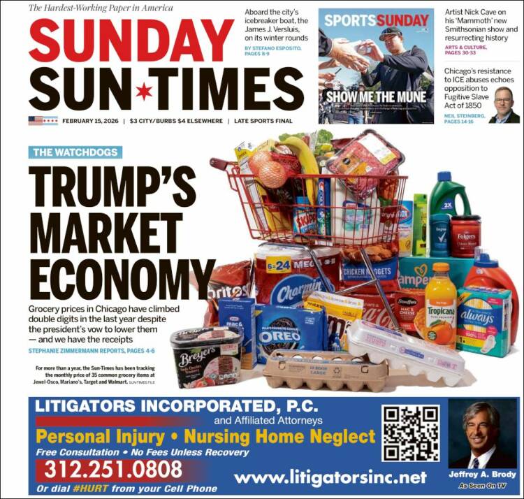 Portada de Chicago Sun-Times (USA)