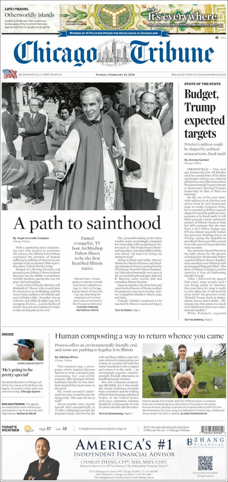 Portada de Chicago Tribune (USA)