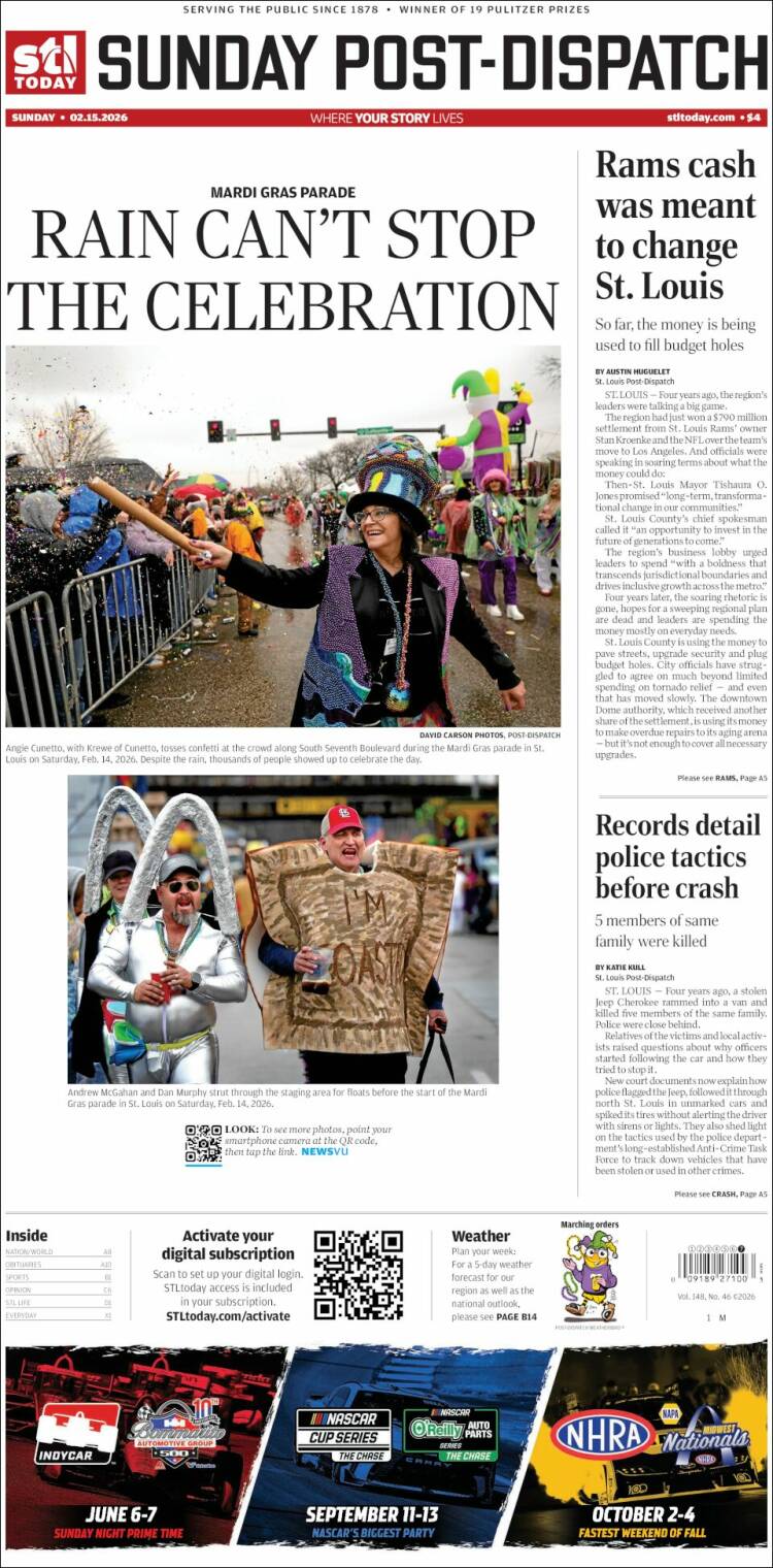 Portada de St. Louis Post-Dispatch (USA)