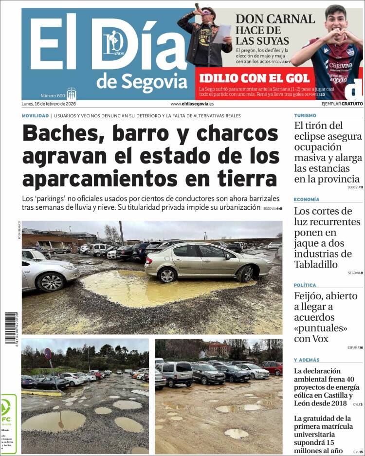 Portada de El Día de Segovia (Espa&ntilde;a)