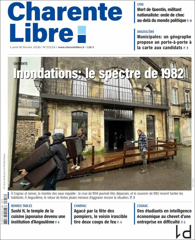 Portada de Charente Libre (Francia)