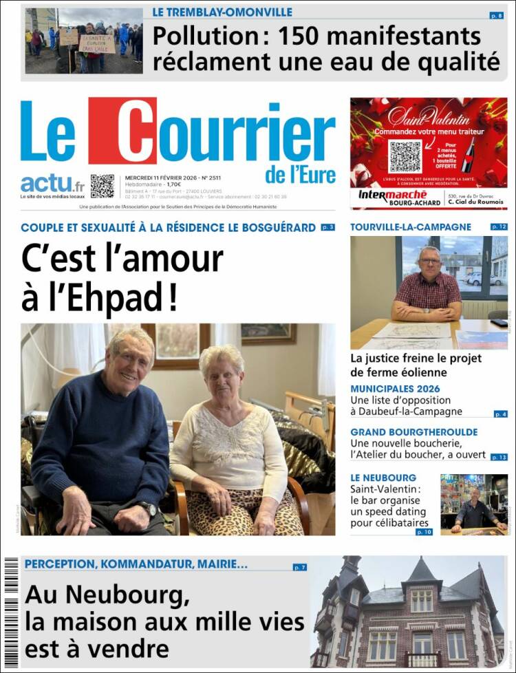 Portada de Le Courrier de l'Ouest (Francia)
