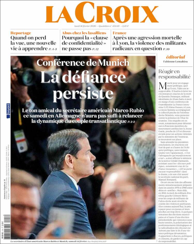 Portada de La Croix (Francia)