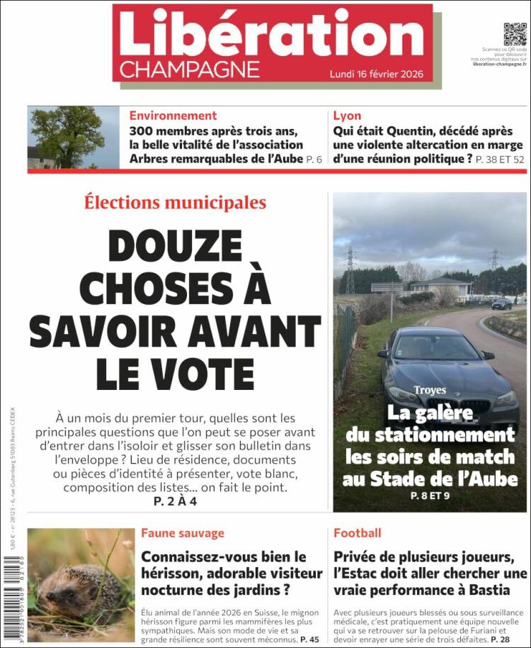 Portada de Libération Champagne (Francia)