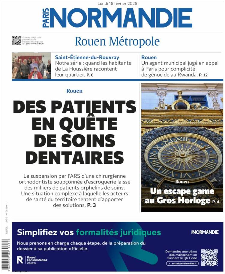 Portada de Paris Normandie (Francia)