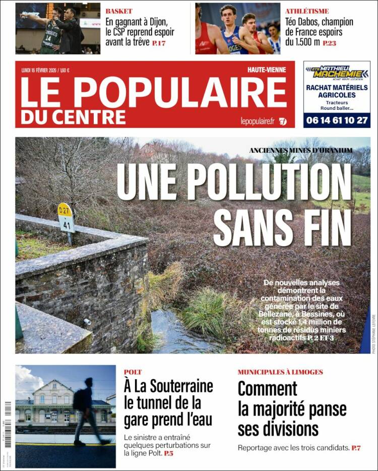 Portada de Le Populaire du Centre (Francia)