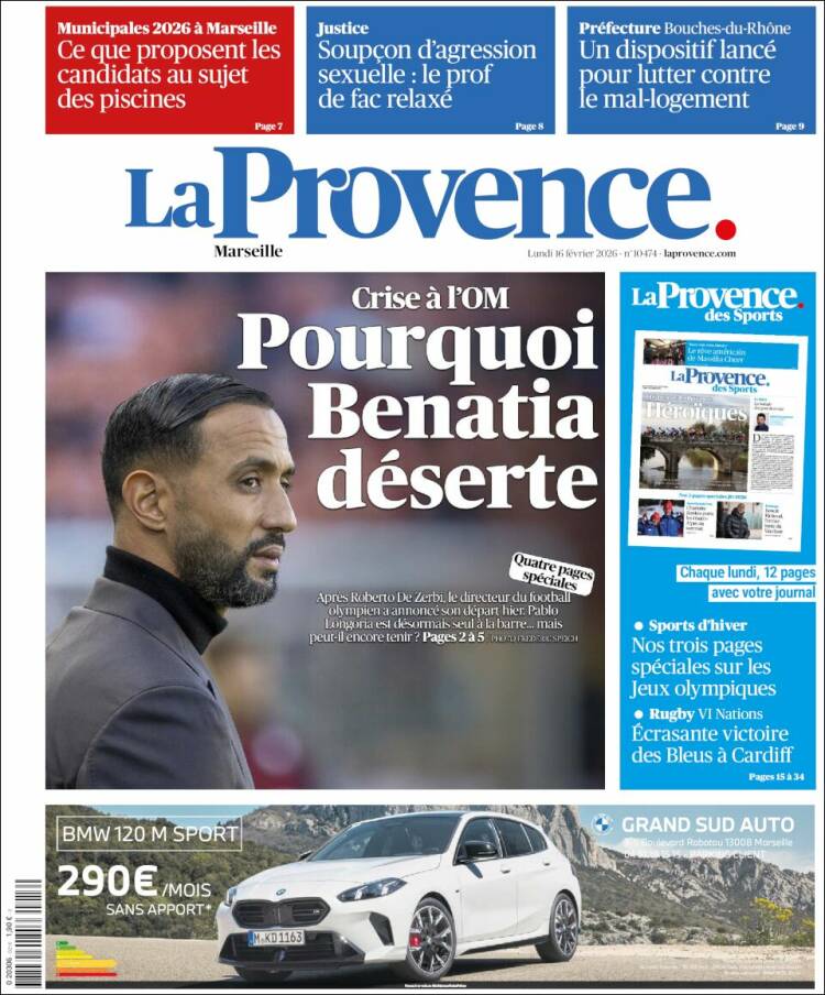 Portada de La Provence (Francia)