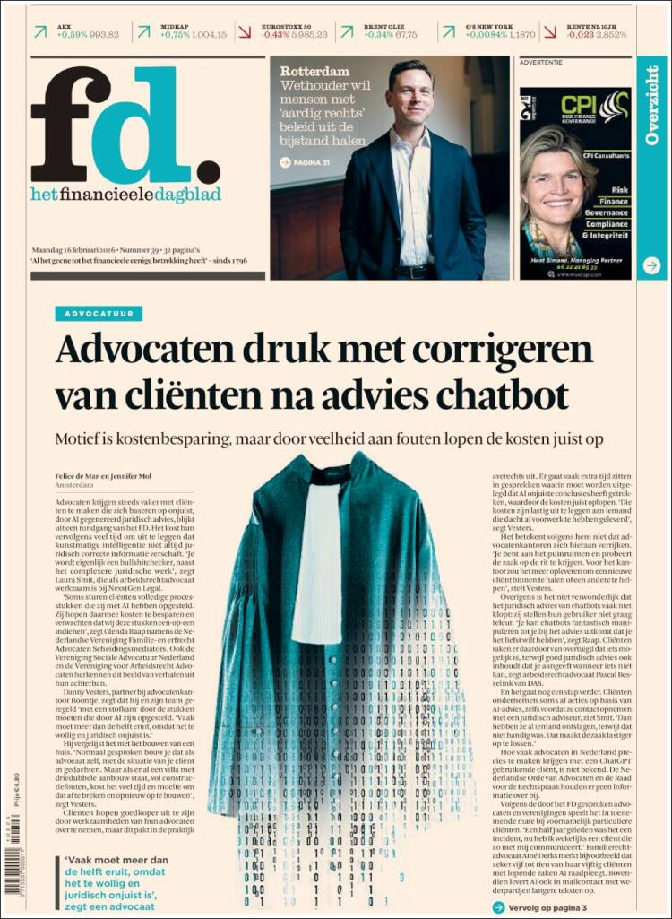 Portada de Het Financieele Dagblad (Pa&iacute;ses Bajos)