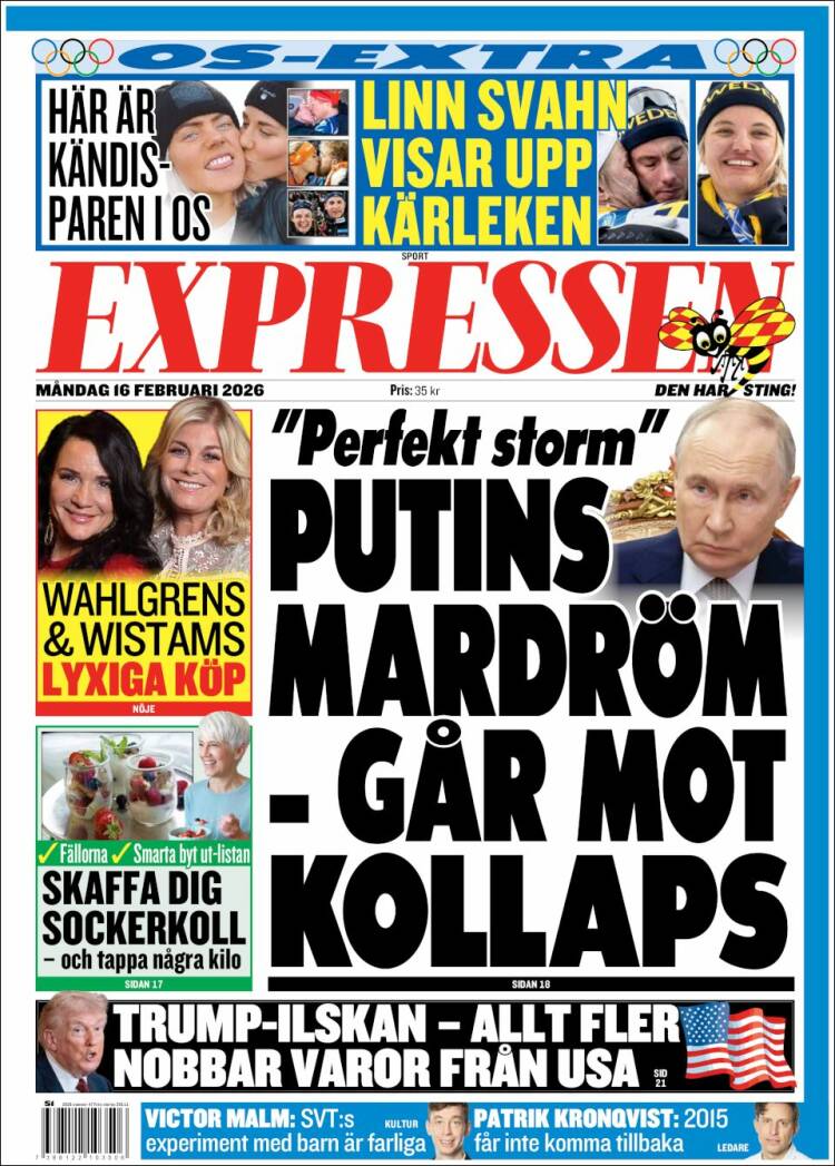 Portada de Expressen (Suecia)