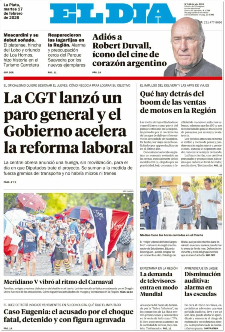 Portada de El Día de la Plata (Argentina)