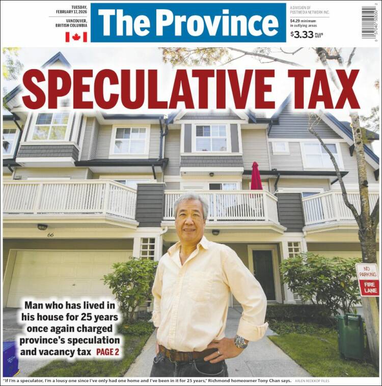 Portada de The Province (Canad&aacute;)