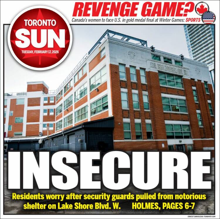 Portada de The Toronto Sun (Canad&aacute;)