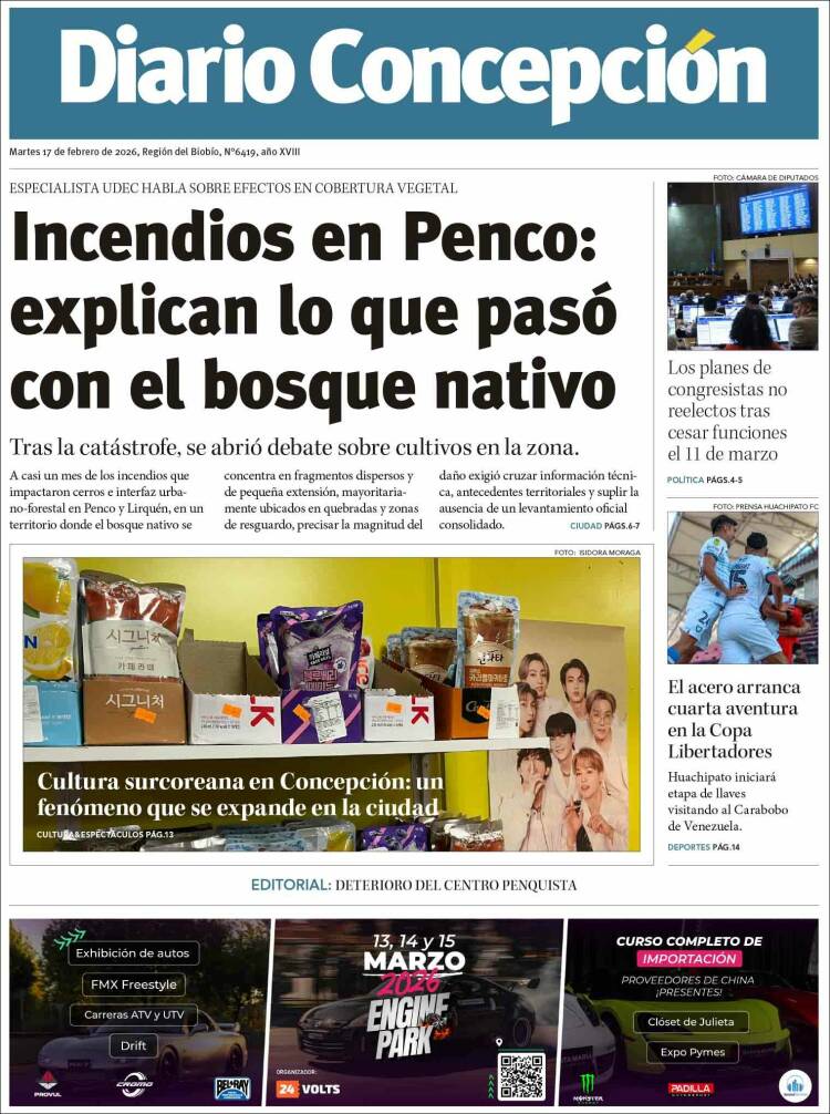 Portada de Diario de Concepción (Chile)