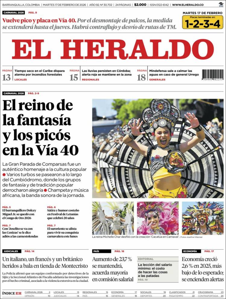 Portada de El Heraldo (Colombia)