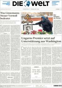 Portada de Die Welt (Allemagne)