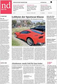 Portada de Neues Deutschland (Allemagne)