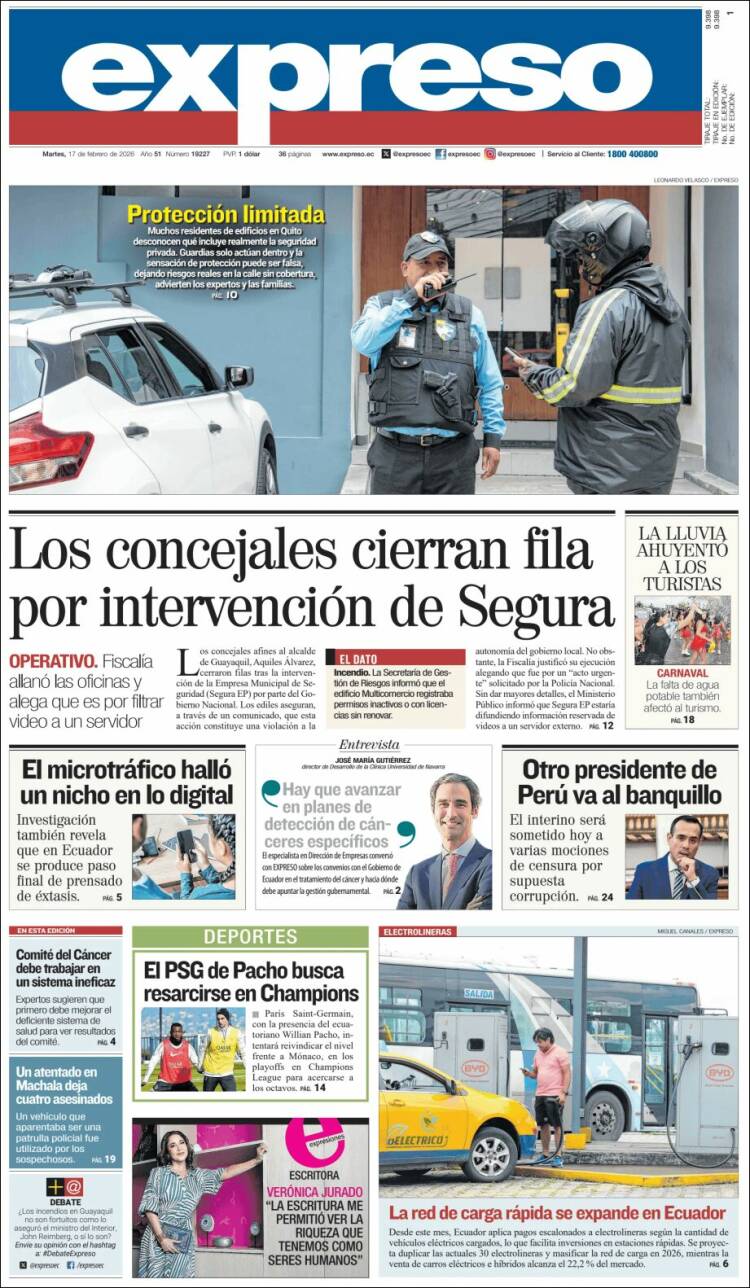 Portada de Expreso (Ecuador)