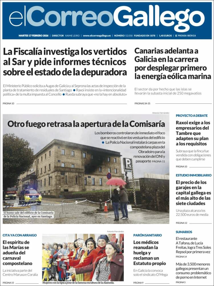 Portada de El Correo Gallego (Espa&ntilde;a)