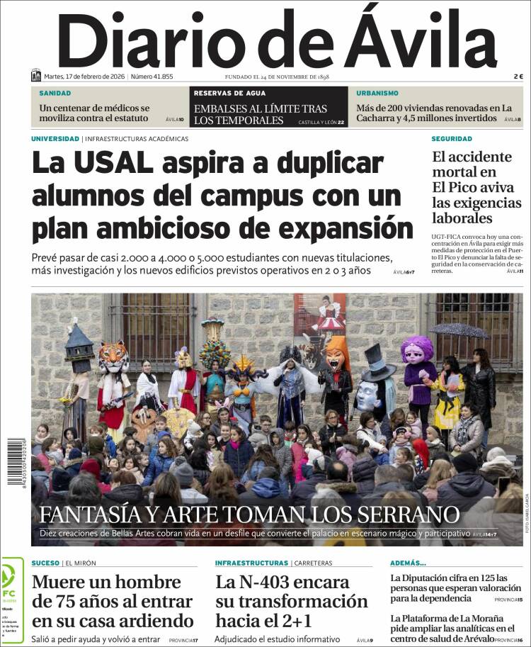 Portada de Diario de Ávila (Espa&ntilde;a)