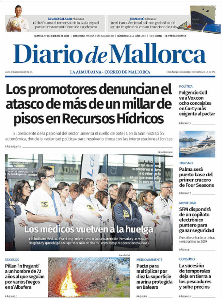 Portada de Diario de Mallorca (Espa&ntilde;a)
