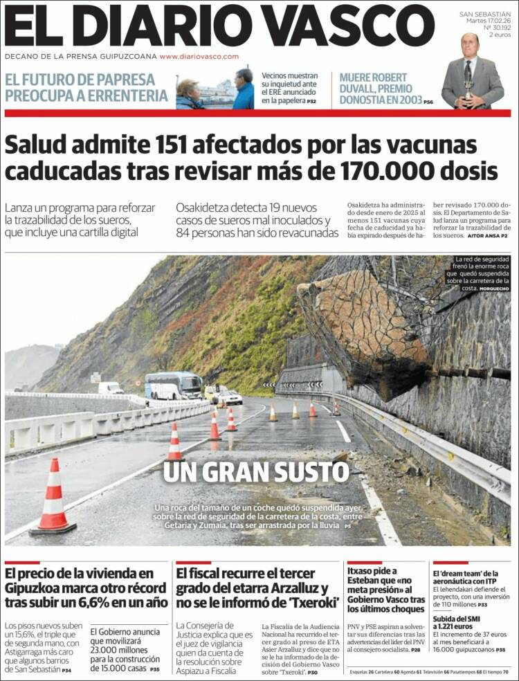Portada de Diario Vasco (Espa&ntilde;a)