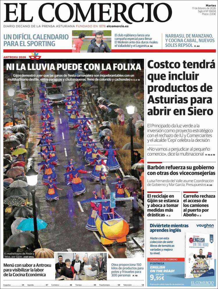 Portada de El Comercio - Gijón (Espa&ntilde;a)