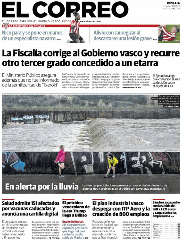 Portada de El Correo (Espa&ntilde;a)