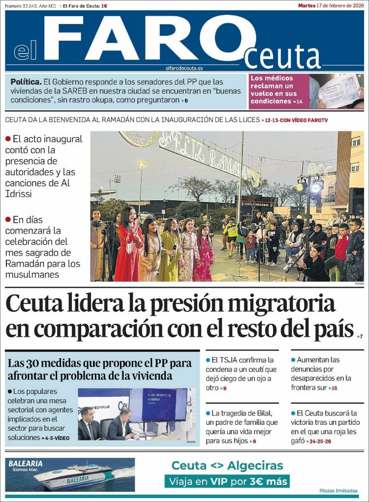 Portada de El Faro de Ceuta (Espa&ntilde;a)