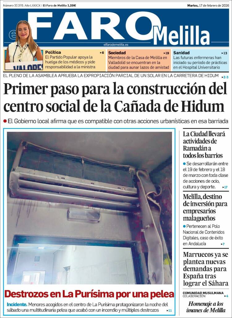 Portada de El Faro de Melilla (Espa&ntilde;a)