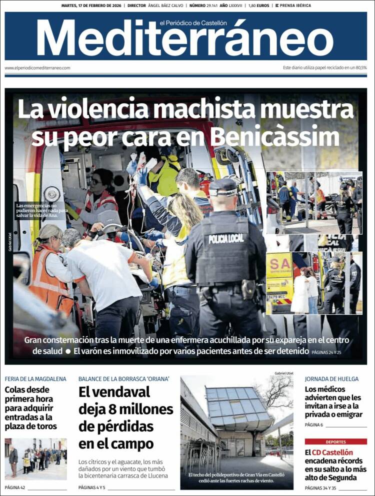 Portada de El Periódico Mediterraneo (Espa&ntilde;a)