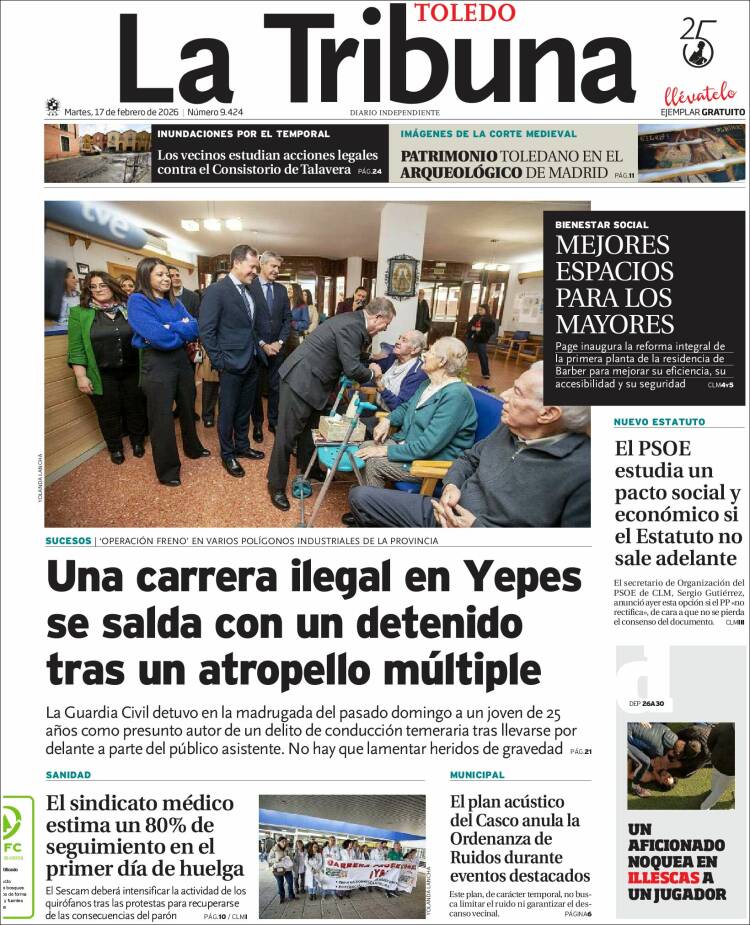 Portada de La Tribuna de Toledo (Espa&ntilde;a)