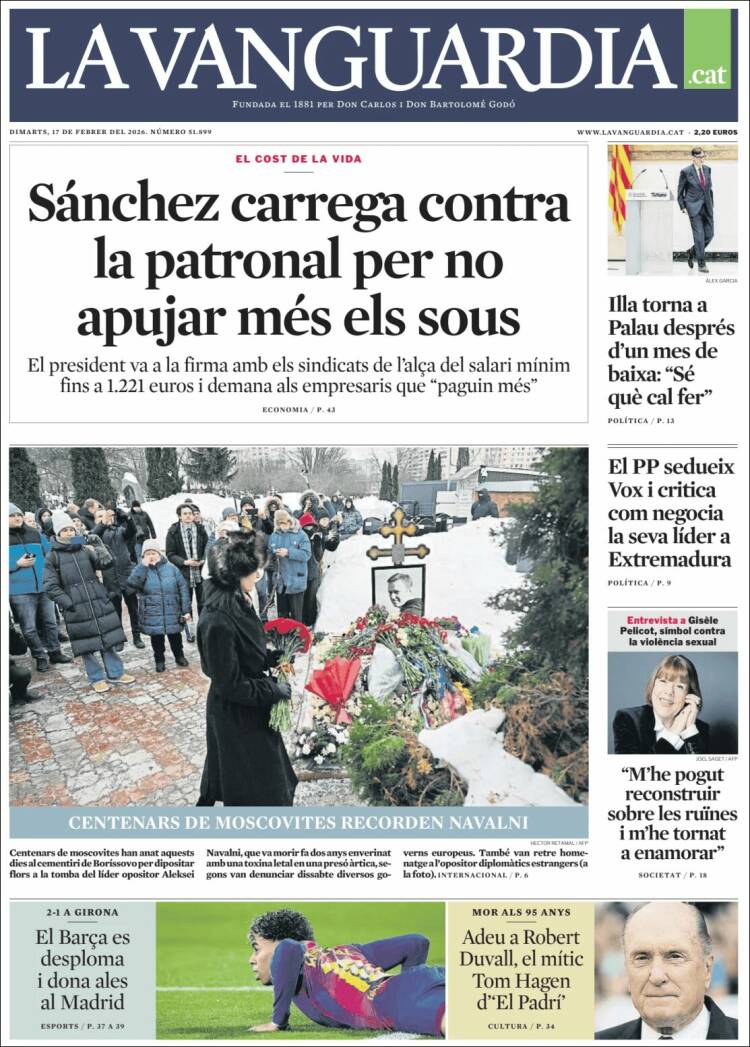 Portada de La Vanguardia (Espa&ntilde;a)