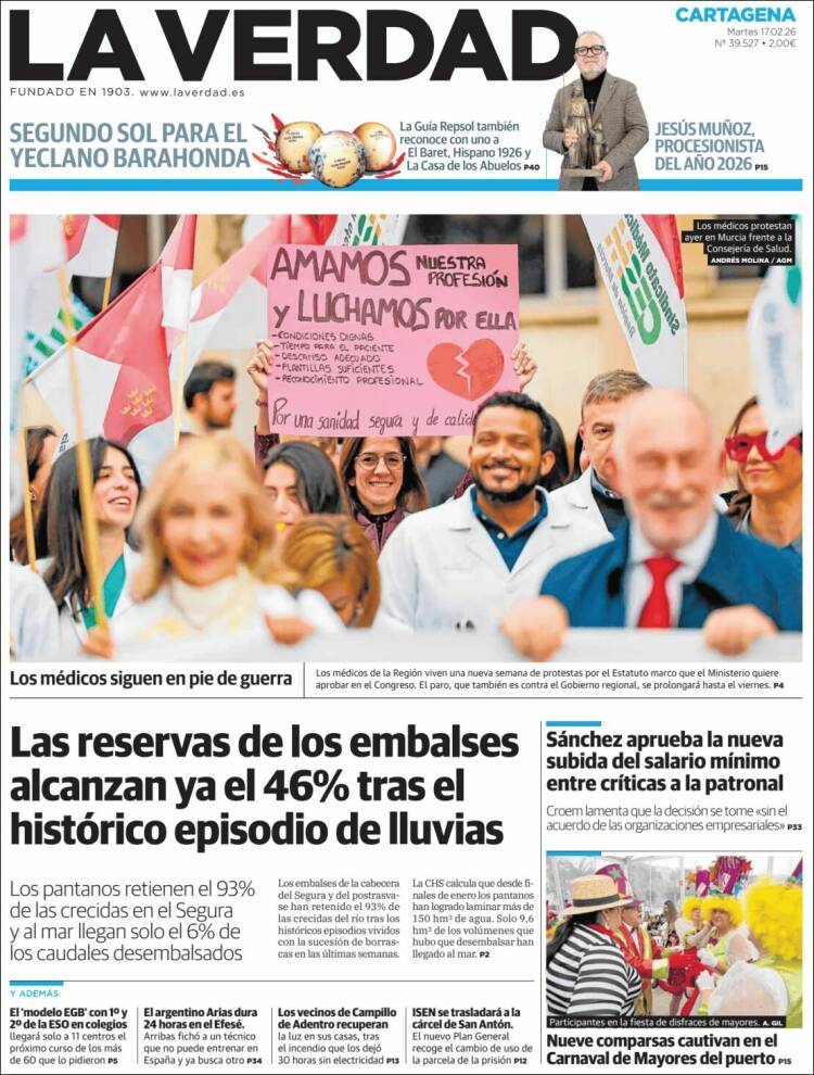 Portada de La Verdad de Cartagena (Espa&ntilde;a)