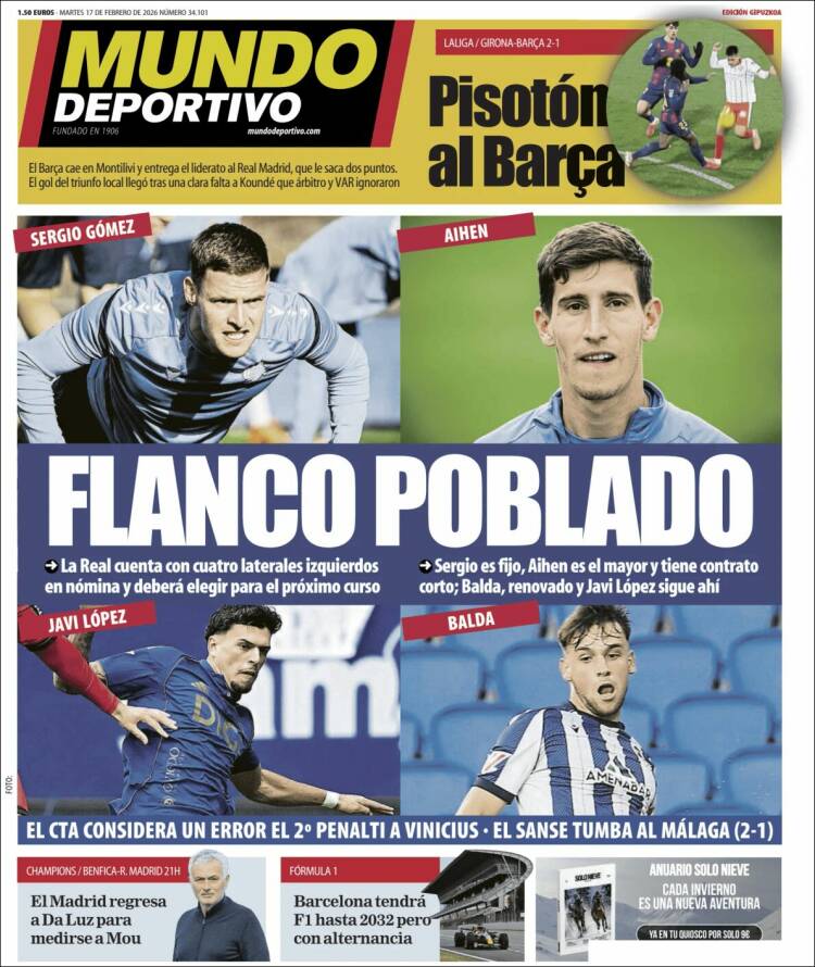 Portada de Mundo Deportivo Gipuzkoa (Espa&ntilde;a)