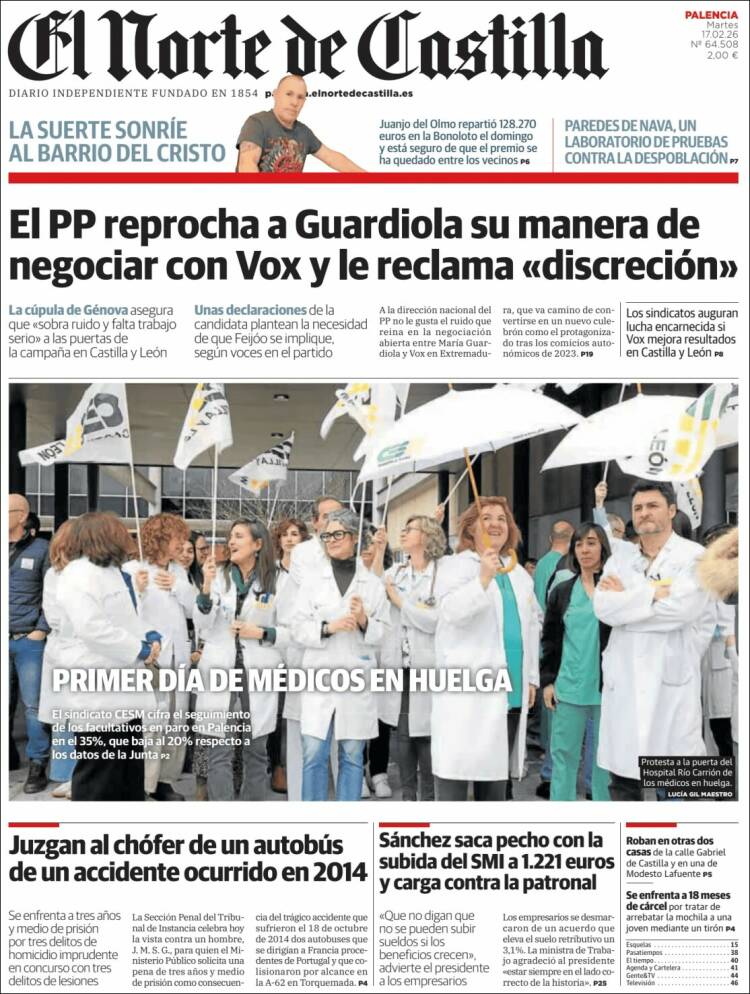 Portada de Norte de Castilla - Palencia (Espa&ntilde;a)